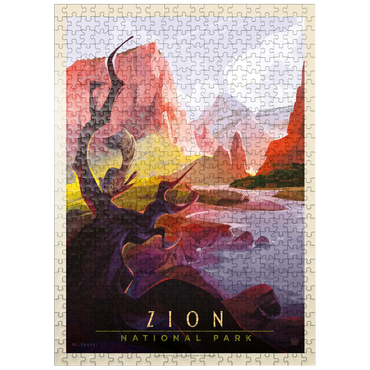 puzzleplate Zion National Park: Ringtail, Vintage Poster 500 Jigsaw Puzzle