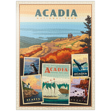 puzzleplate Acadia National Park: Collage Print, Vintage Poster 1000 Jigsaw Puzzle