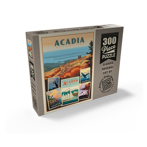 Acadia National Park: Collage Print, Vintage Poster 300 Jigsaw Puzzle box view2