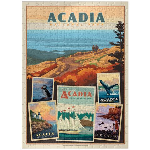 puzzleplate Acadia National Park: Collage Print, Vintage Poster 300 Jigsaw Puzzle