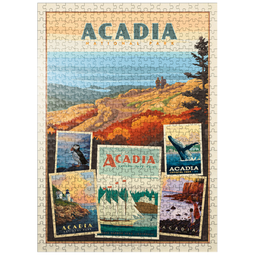 puzzleplate Acadia National Park: Collage Print, Vintage Poster 500 Jigsaw Puzzle