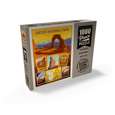 Arches National Park: Collage Print, Vintage Poster 1000 Jigsaw Puzzle box view2