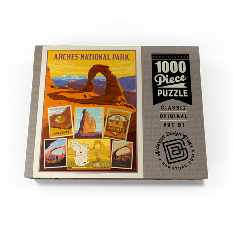 Arches National Park: Collage Print, Vintage Poster 1000 Jigsaw Puzzle box view3