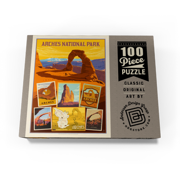 Arches National Park: Collage Print, Vintage Poster 100 Jigsaw Puzzle box view3
