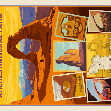 Arches National Park: Collage Print, Vintage Poster 100 Jigsaw Puzzle 3D Modell