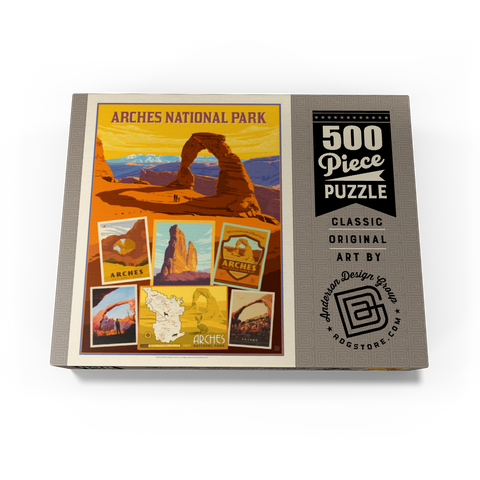 Arches National Park: Collage Print, Vintage Poster 500 Jigsaw Puzzle box view3