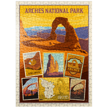 puzzleplate Arches National Park: Collage Print, Vintage Poster 500 Jigsaw Puzzle