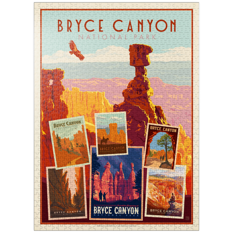 puzzleplate Bryce Canyon National Park: Collage Print, Vintage Poster 1000 Jigsaw Puzzle