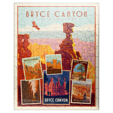 puzzleplate Bryce Canyon National Park: Collage Print, Vintage Poster 100 Jigsaw Puzzle