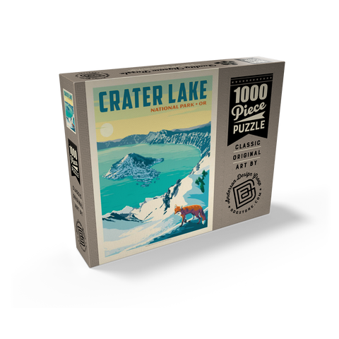 Crater Lake National Park: Winter Fox, Vintage Poster 1000 Jigsaw Puzzle box view2