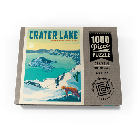 Crater Lake National Park: Winter Fox, Vintage Poster 1000 Jigsaw Puzzle box view3