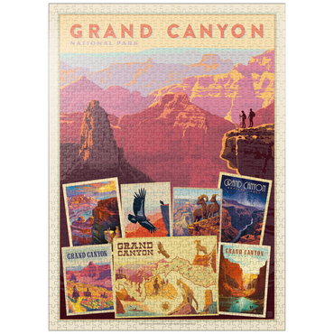 puzzleplate Grand Canyon National Park: Collage Print, Vintage Poster 1000 Jigsaw Puzzle