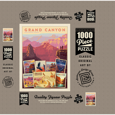 Grand Canyon National Park: Collage Print, Vintage Poster 1000 Jigsaw Puzzle box 3D Modell