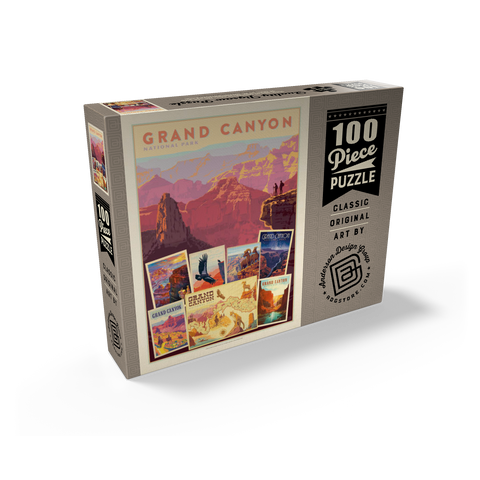 Grand Canyon National Park: Collage Print, Vintage Poster 100 Jigsaw Puzzle box view2