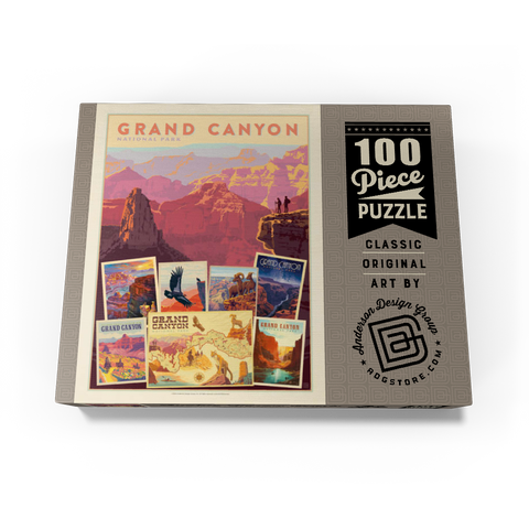 Grand Canyon National Park: Collage Print, Vintage Poster 100 Jigsaw Puzzle box view3