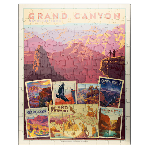 puzzleplate Grand Canyon National Park: Collage Print, Vintage Poster 100 Jigsaw Puzzle
