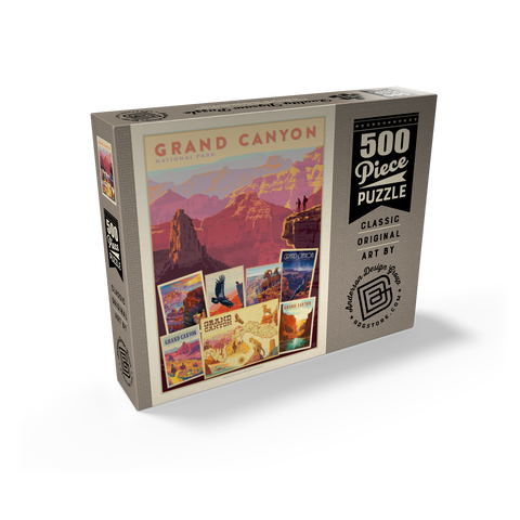 Grand Canyon National Park: Collage Print, Vintage Poster 500 Jigsaw Puzzle box view2