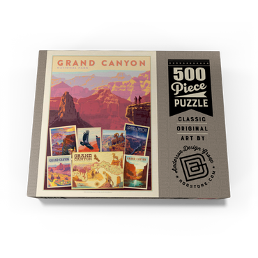 Grand Canyon National Park: Collage Print, Vintage Poster 500 Jigsaw Puzzle box view3