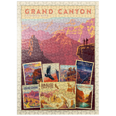 puzzleplate Grand Canyon National Park: Collage Print, Vintage Poster 500 Jigsaw Puzzle