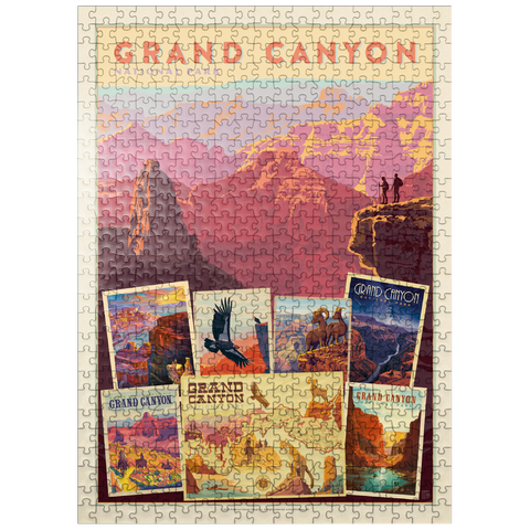 puzzleplate Grand Canyon National Park: Collage Print, Vintage Poster 500 Jigsaw Puzzle