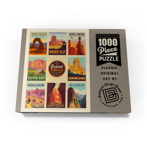 Grand Circle National Parks: Multi-Image Design, Vintage Poster 1000 Jigsaw Puzzle box view3