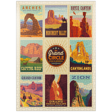 puzzleplate Grand Circle National Parks: Multi-Image Design, Vintage Poster 1000 Jigsaw Puzzle