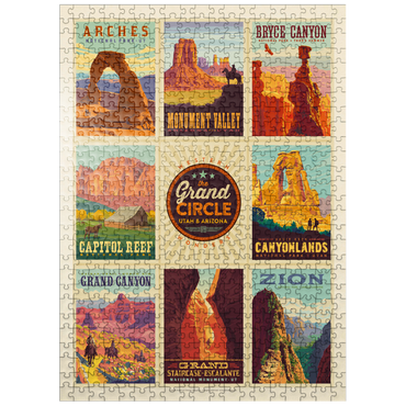 puzzleplate Grand Circle National Parks: Multi-Image Design, Vintage Poster 500 Jigsaw Puzzle
