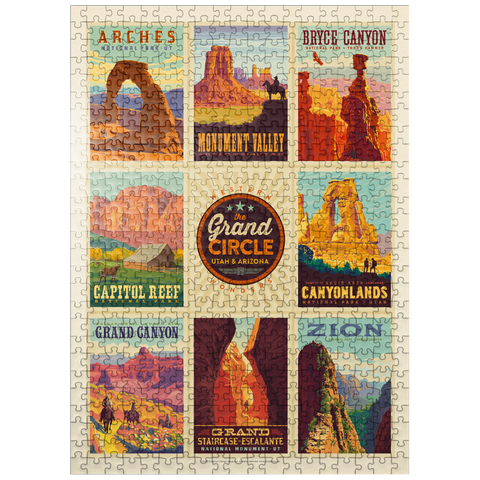 puzzleplate Grand Circle National Parks: Multi-Image Design, Vintage Poster 500 Jigsaw Puzzle