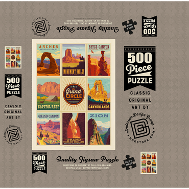 Grand Circle National Parks: Multi-Image Design, Vintage Poster 500 Jigsaw Puzzle box 3D Modell