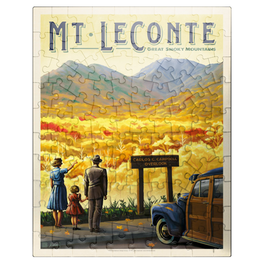 puzzleplate Great Smoky Mountains National Park: Mt. LeConte, Vintage Poster 100 Jigsaw Puzzle