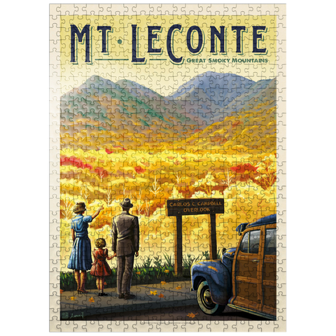 puzzleplate Great Smoky Mountains National Park: Mt. LeConte, Vintage Poster 500 Jigsaw Puzzle