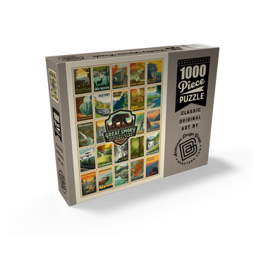 Great Smoky Mountains National Park: Multi-Image-Print, Vintage Poster 1000 Jigsaw Puzzle box view2