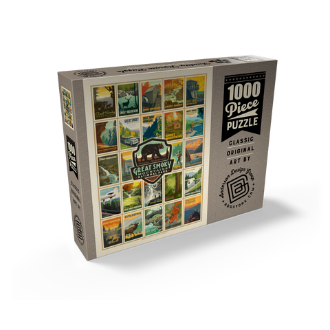 Great Smoky Mountains National Park: Multi-Image-Print, Vintage Poster 1000 Jigsaw Puzzle box view2