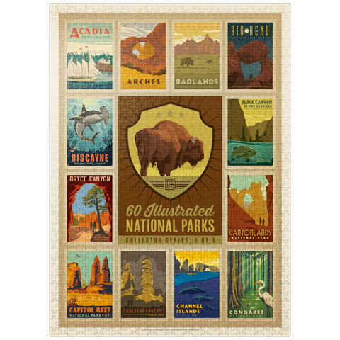 puzzleplate National Parks Collector Series - Edition 1, Vintage Poster 1000 Jigsaw Puzzle