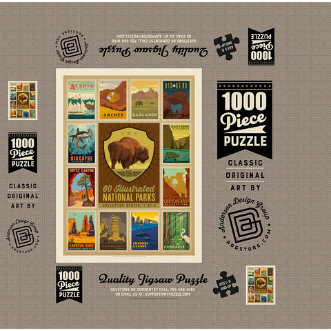 National Parks Collector Series - Edition 1, Vintage Poster 1000 Jigsaw Puzzle box 3D Modell