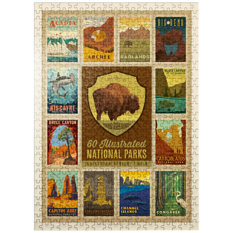 puzzleplate National Parks Collector Series - Edition 1, Vintage Poster 500 Jigsaw Puzzle