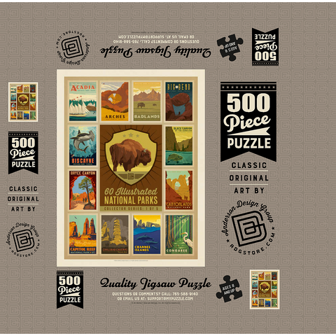 National Parks Collector Series - Edition 1, Vintage Poster 500 Jigsaw Puzzle box 3D Modell