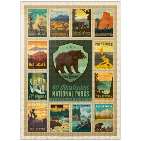 puzzleplate National Parks Collector Series - Edition 3, Vintage Poster 1000 Jigsaw Puzzle
