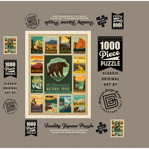 National Parks Collector Series - Edition 3, Vintage Poster 1000 Jigsaw Puzzle box 3D Modell