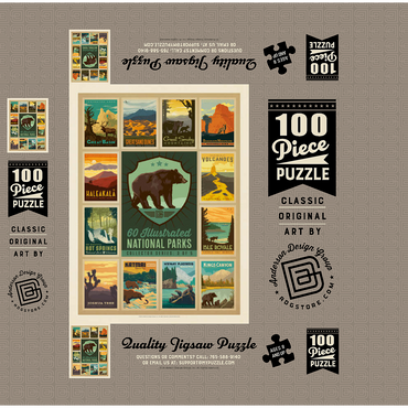 National Parks Collector Series - Edition 3, Vintage Poster 100 Jigsaw Puzzle box 3D Modell