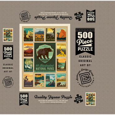 National Parks Collector Series - Edition 3, Vintage Poster 500 Jigsaw Puzzle box 3D Modell