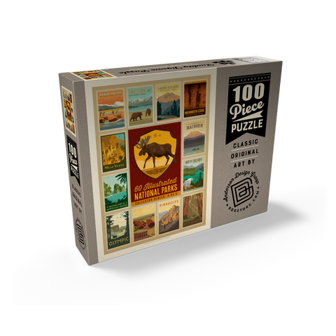 National Parks Collector Series - Edition 4, Vintage Poster 100 Jigsaw Puzzle box view2