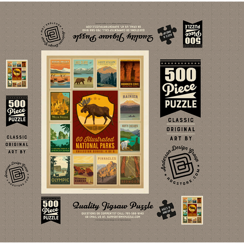 National Parks Collector Series - Edition 4, Vintage Poster 500 Jigsaw Puzzle box 3D Modell