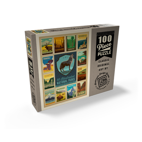 National Parks Collector Series - Edition 5, Vintage Poster 100 Jigsaw Puzzle box view2