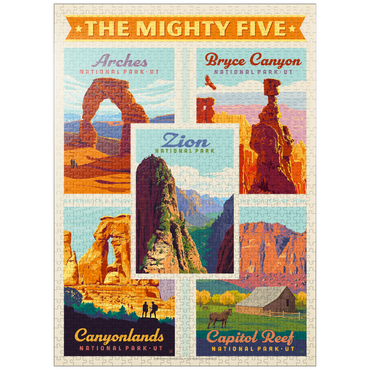 puzzleplate The Mighty Five: Utah National Parks, Vintage Poster 1000 Jigsaw Puzzle