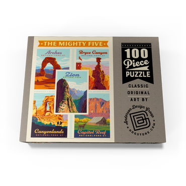 The Mighty Five: Utah National Parks, Vintage Poster 100 Jigsaw Puzzle box view3