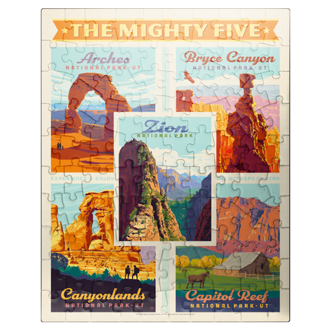 puzzleplate The Mighty Five: Utah National Parks, Vintage Poster 100 Jigsaw Puzzle