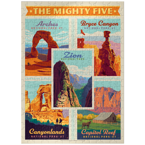 puzzleplate The Mighty Five: Utah National Parks, Vintage Poster 300 Jigsaw Puzzle