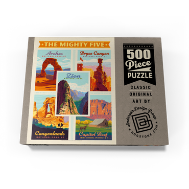 The Mighty Five: Utah National Parks, Vintage Poster 500 Jigsaw Puzzle box view3