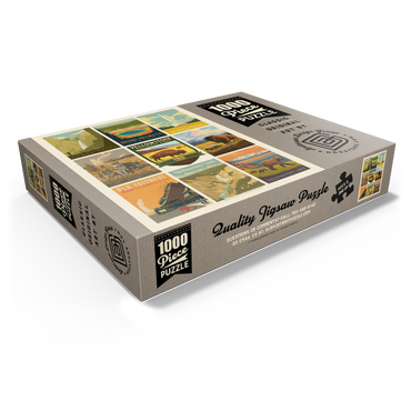 Yellowstone National Park: 150th Anniversary Commemorative Print, Vintage Poster 1000 Jigsaw Puzzle box view1